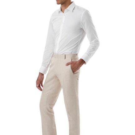 Gibson Sand Linen/Cotton Trouser