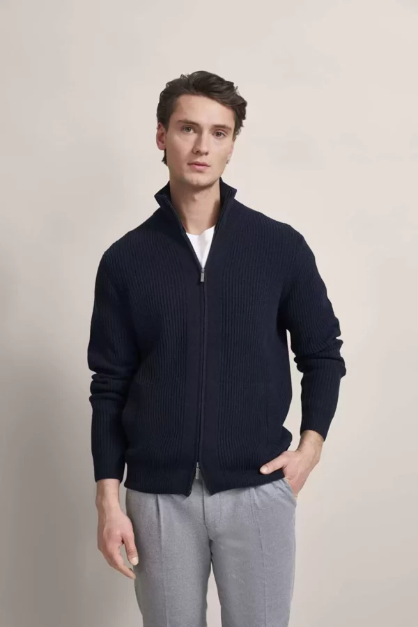 Bugatti Wool Full Zip Lambswool Cardigan - 2 Colours
