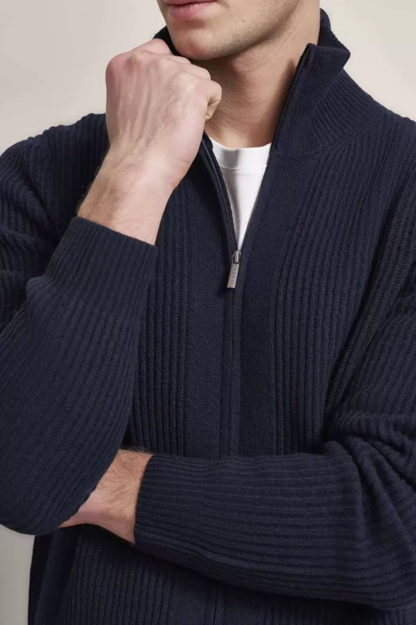 Bugatti Wool Full Zip Lambswool Cardigan - 2 Colours - Image 3