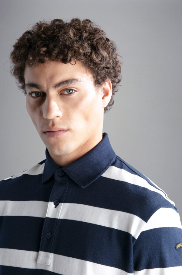 Paul & Shark Striped Long Sleeve Polo Shirt