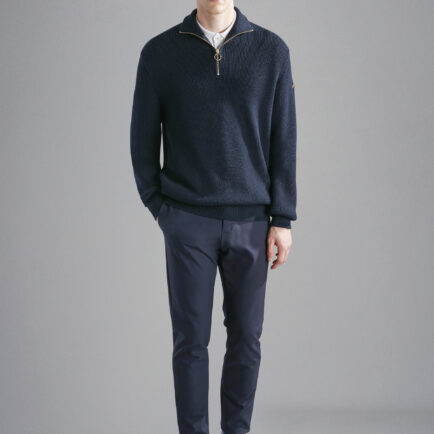 Paul & Shark Navy Wool Zip Turtleneck