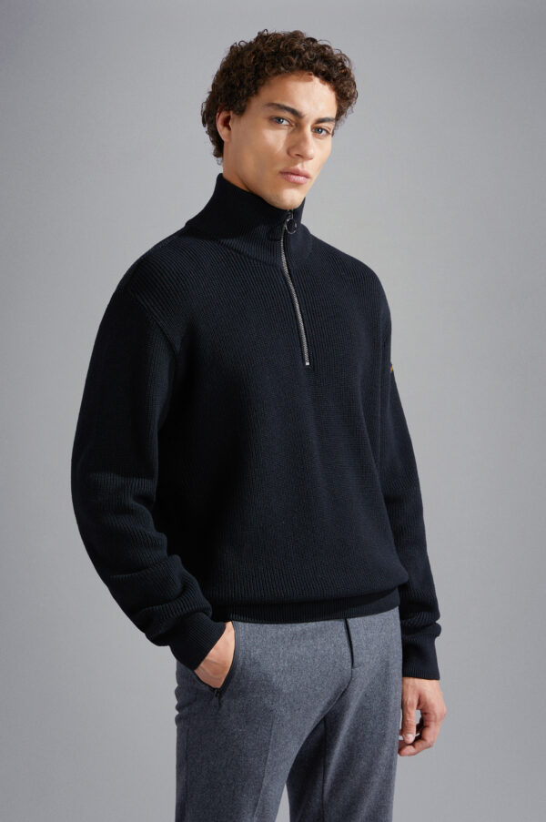 Paul & Shark Black Wool Zip Turtleneck - Image 2