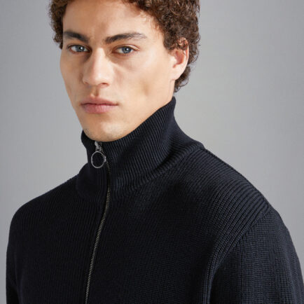 Paul & Shark Black Wool Zip Turtleneck