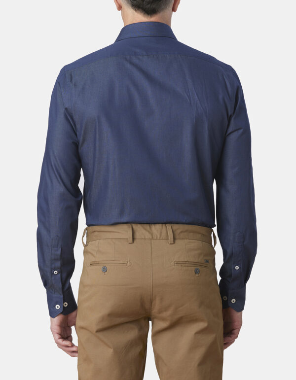 Abelard Slim Fit Denim Blue Business Shirt - Image 4