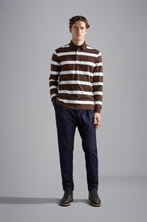Paul & Shark Striped Long Sleeve Polo Shirt - 2 Colours
