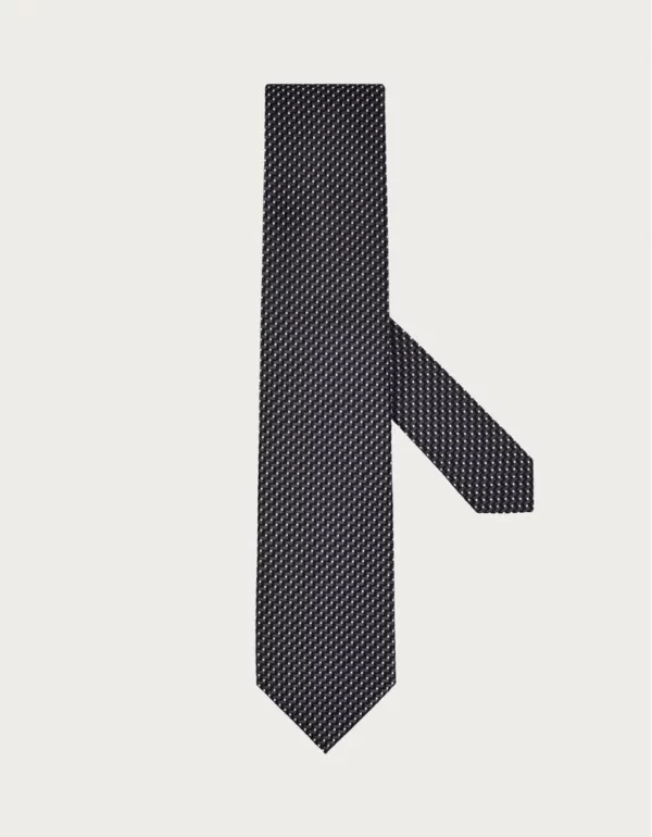 Canali Grey Jacquard Silk Tie