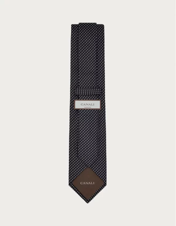 Canali Grey Jacquard Silk Tie - Image 3