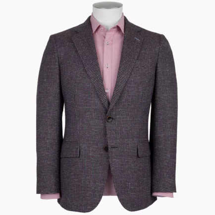 Geo Burgundy & Blue Gun Check Blazer