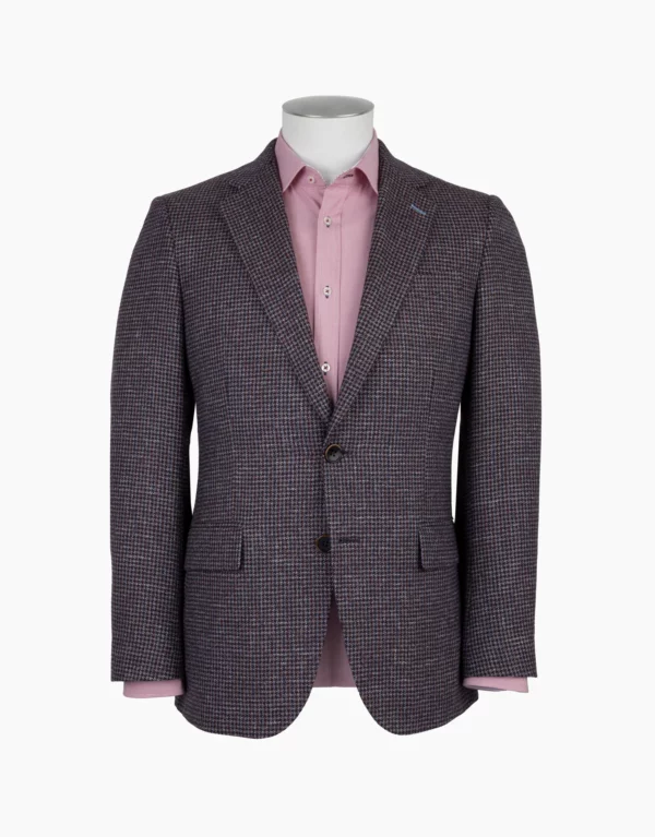 Geo Burgundy & Blue Gun Check Blazer