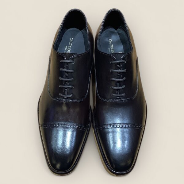 Dark Brown Calf Leather Toe Cap Oxford Shoe - Image 2