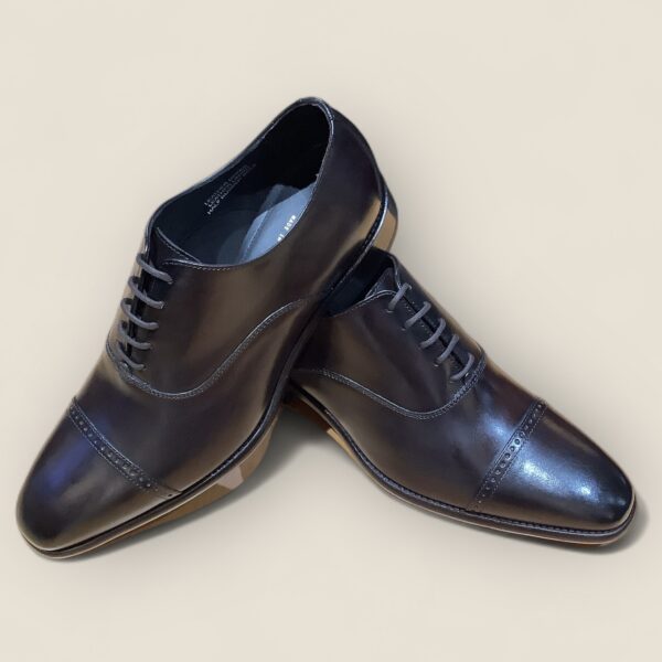 Dark Brown Calf Leather Toe Cap Oxford Shoe - Image 3