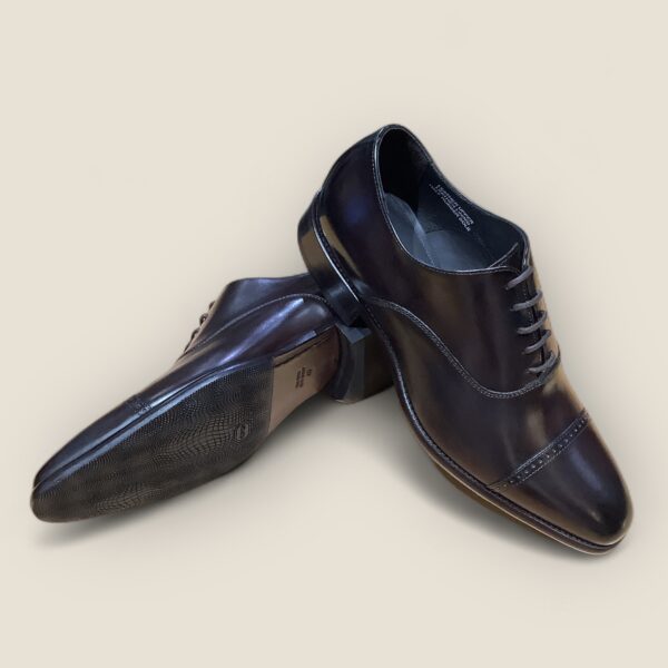 Dark Brown Calf Leather Toe Cap Oxford Shoe - Image 4