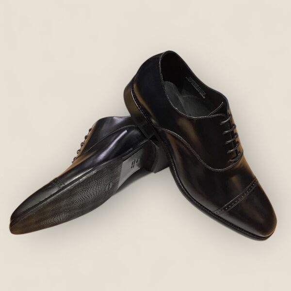 Black Calf Leather Toe Cap Oxford Shoe - Image 4