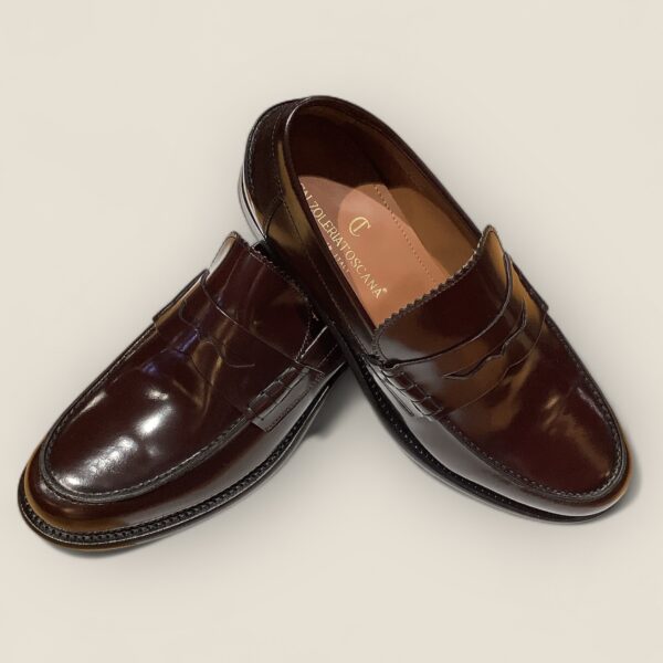 Burgundy Calf Leather Penny Loafer - Image 3