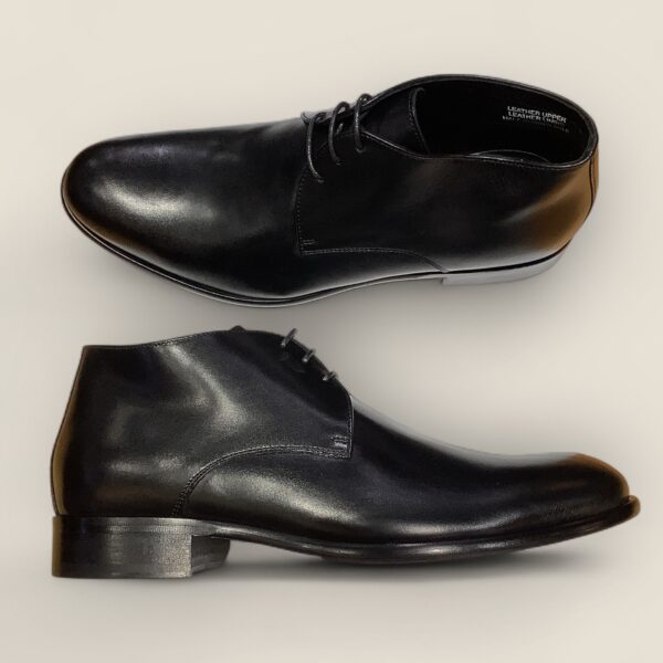 Black Calf Leather Lace Up Chukka Boot - Image 4