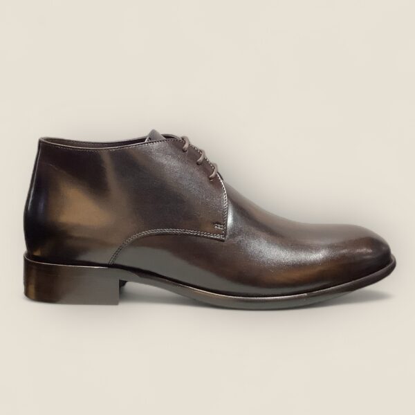 Dark Brown Calf Leather Lace Up Chukka Boot