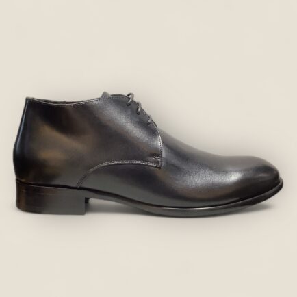 Black Calf Leather Lace Up Chukka Boot