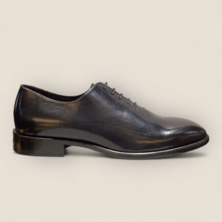 Black Calf Leather Whole Cut Shoe