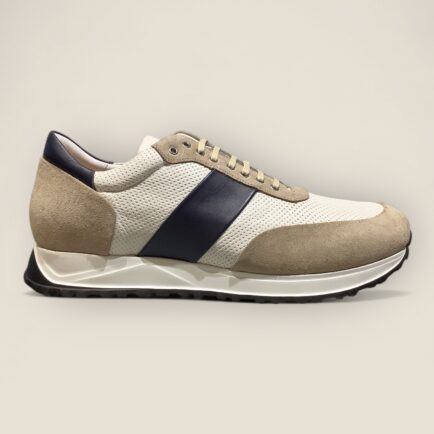 3 Colour Calf Leather ‘Runner’ Sneaker
