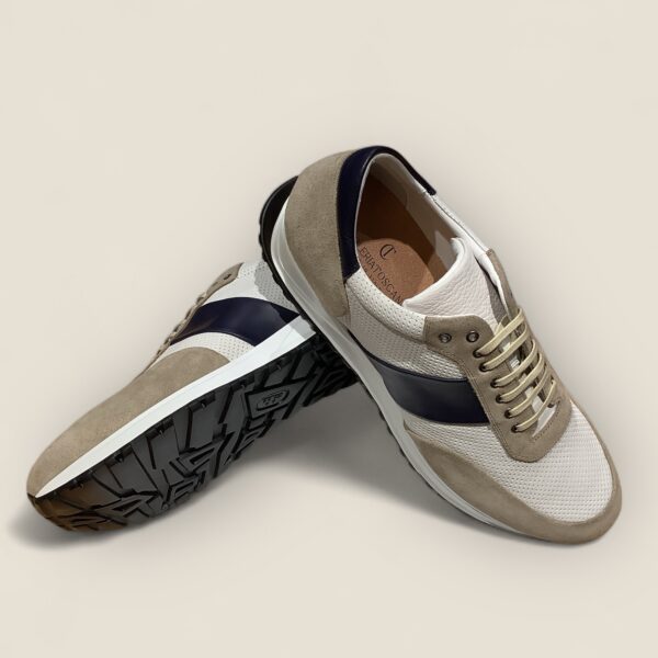 3 Colour Calf Leather ‘Runner’ Sneaker - Image 4