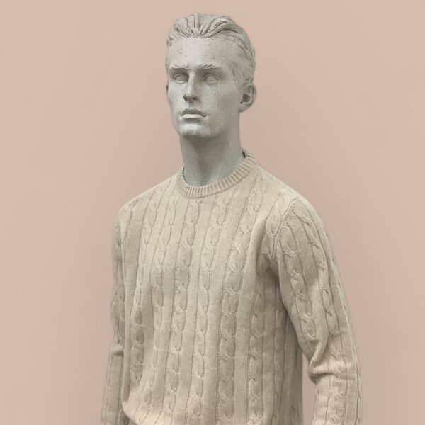 FLY3 Sand Pure Cashmere Cable Knit Sweater - Image 2