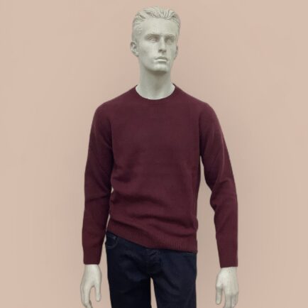 FLY3 Burgundy Wool/Cashmere Crew Neck Sweater