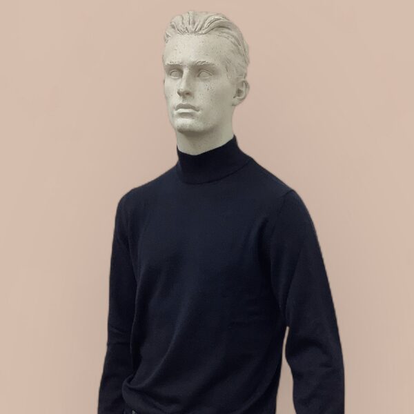 FLY3 Navy Wool Turtle Neck Sweater - Image 2