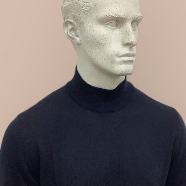 FLY3 Navy Wool Turtle Neck Sweater - Image 3