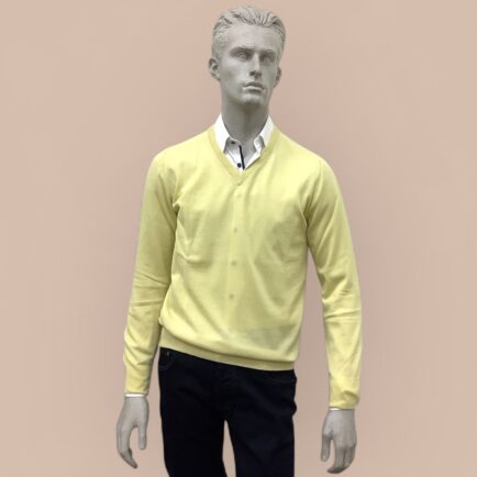 FLY3 Yellow Wool V Neck Sweater