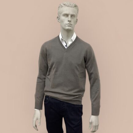 FLY3 Taupe Wool V Neck Sweater