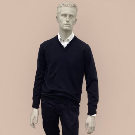 FLY3 Navy Wool V Neck Sweater