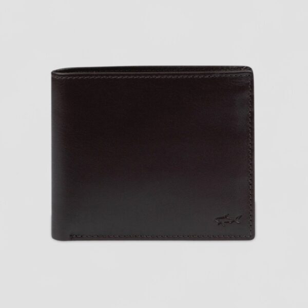 Paul & Shark Dark Brown Leather Billfold Wallet