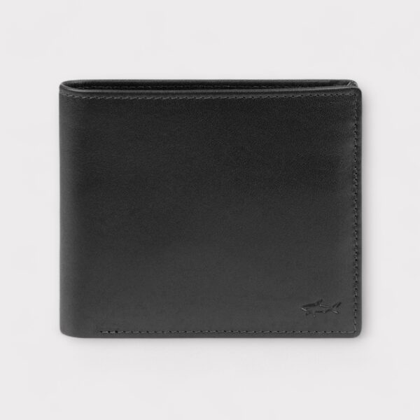 Paul & Shark Black Leather Wallet With Coin Compartment