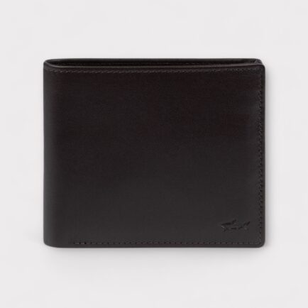 Paul & Shark Dark Brown Leather Wallet With Coin Compartment