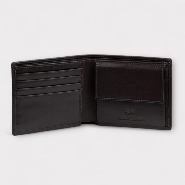 Paul & Shark Dark Brown Leather Wallet With Coin Compartment - Image 3