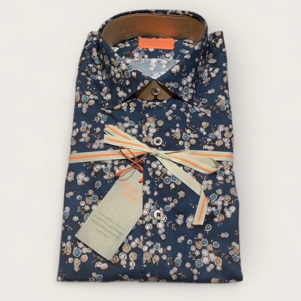 Grigio ‘Washed’ Maine Teal Printed Shirt