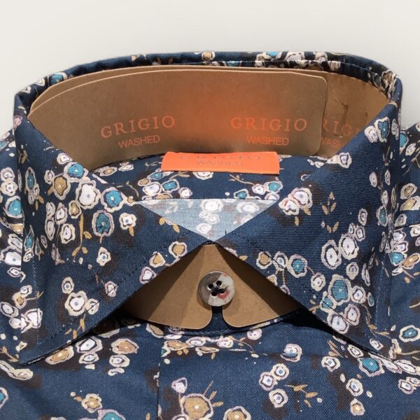 Grigio ‘Washed’ Maine Teal Printed Shirt - Image 2