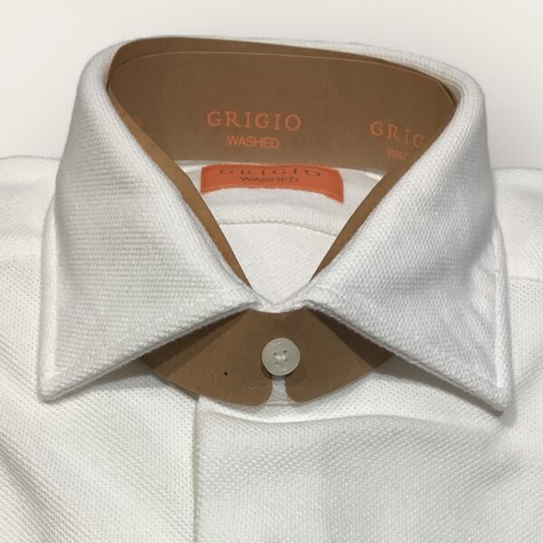 Grigio ‘Washed’ Jumper White Cotton Jersey Shirt - Image 2