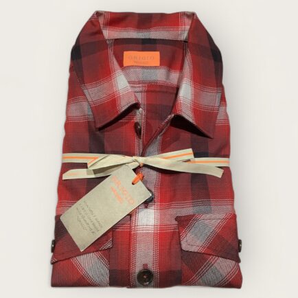 Grigio ‘Washed’ Ontario Red Checked Overshirt