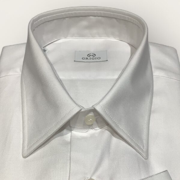 Grigio White Cotton Oxford Business Shirt - Image 2