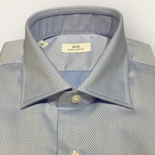 Grigio Sky Blue Textured Cotton Business Shirt - Image 2
