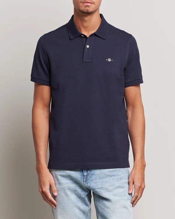 GANT Navy Blue Shield Piqué Polo