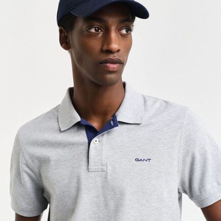 GANT Light Grey/Blue Contrast Piqué Polo