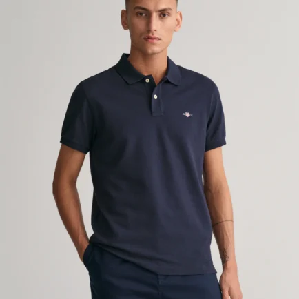 GANT Navy Blue Shield Piqué Polo