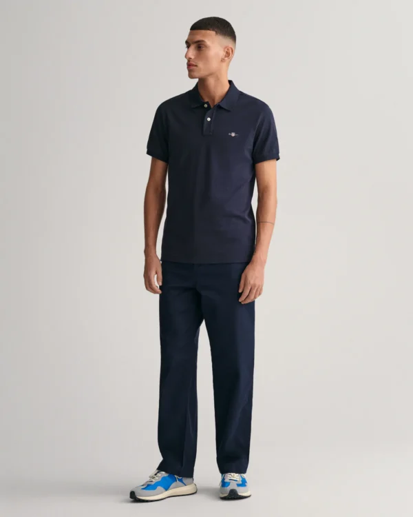 GANT Navy Blue Shield Piqué Polo - Image 4