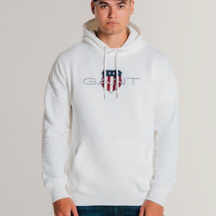 GANT White Archive Shield Hoodie