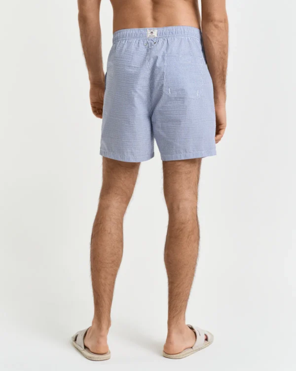 GANT Blue Seersucker Swim Shorts - Image 2