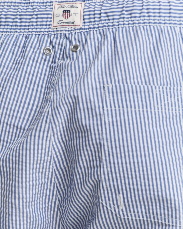 GANT Blue Seersucker Swim Shorts - Image 4