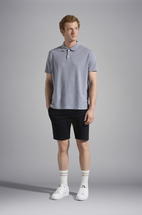 Paul & Shark Light Grey Piqué Cotton Polo Shirt - Image 3