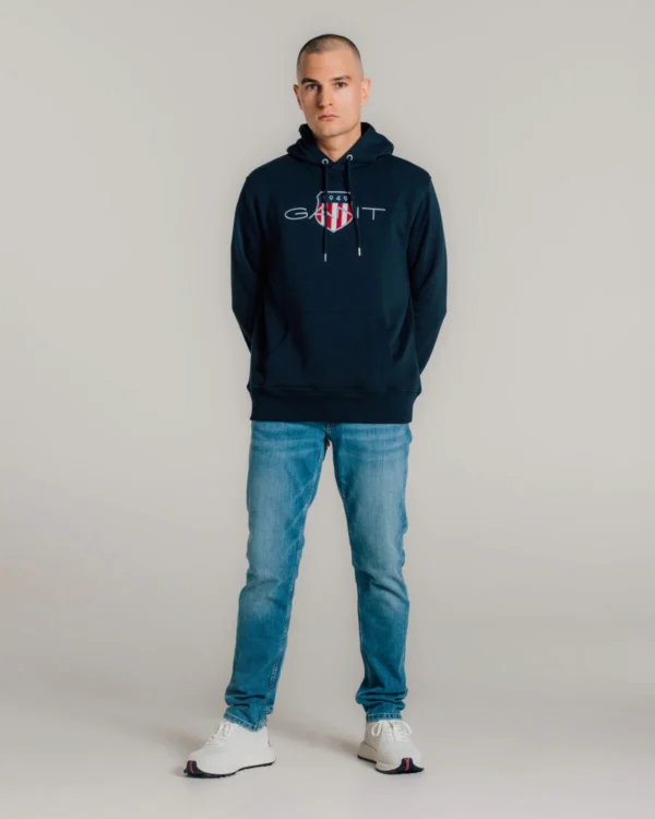 GANT Navy Archive Shield Hoodie - Image 4